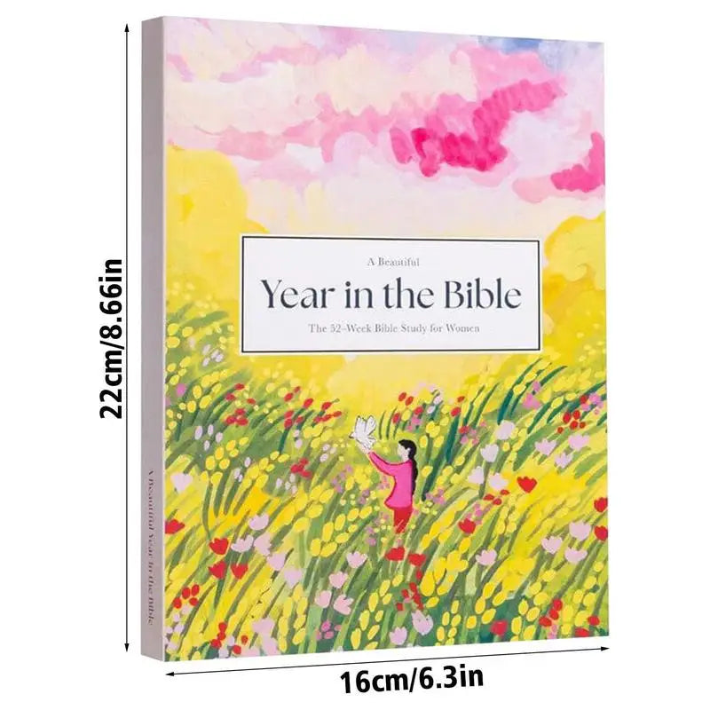 A Beautiful Year in the Bible Women Bible Study Guide Religious Notebook 52 Week Christian Journal Lady Religious Notebook