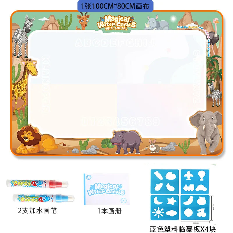 Oversized Magical Water Canvas Pens Montessori Toys Learning Blanket Writing Children Drawing Repeated Graffiti Painting Kid Toy