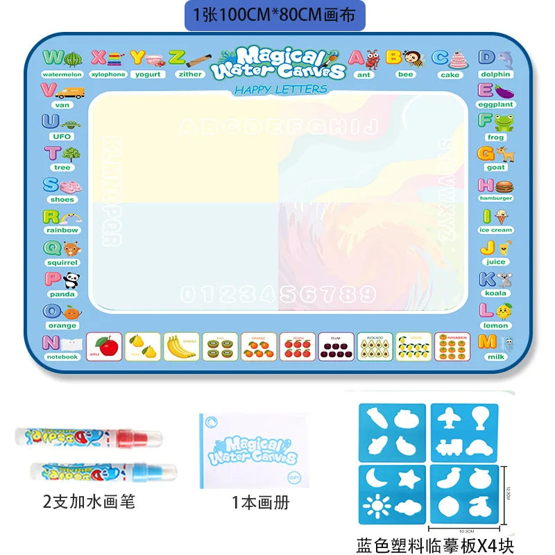 Oversized Magical Water Canvas Pens Montessori Toys Learning Blanket Writing Children Drawing Repeated Graffiti Painting Kid Toy