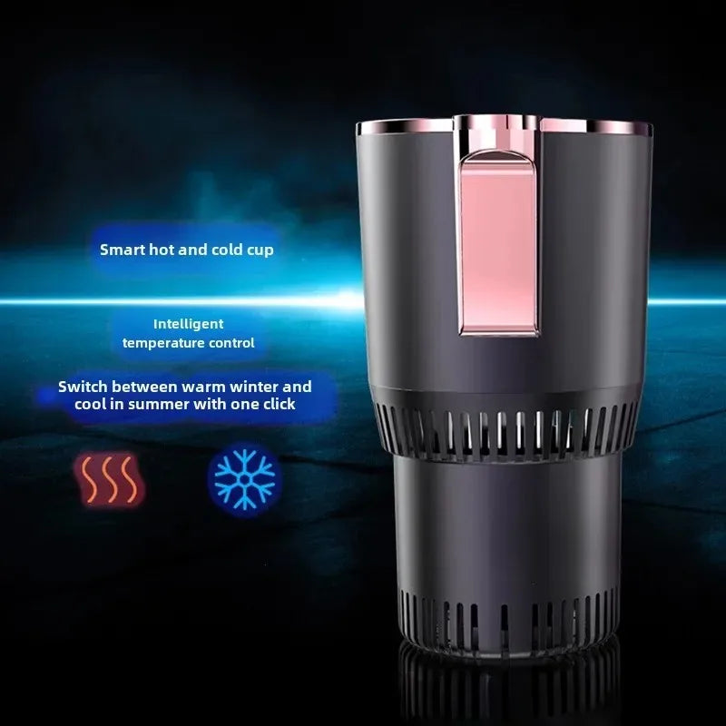 2-In-1 Car Cup Holder Cooler Warmer 12V Smart Temperature Control Rapid Heating/Cooling Mug for Travel/Office/Home