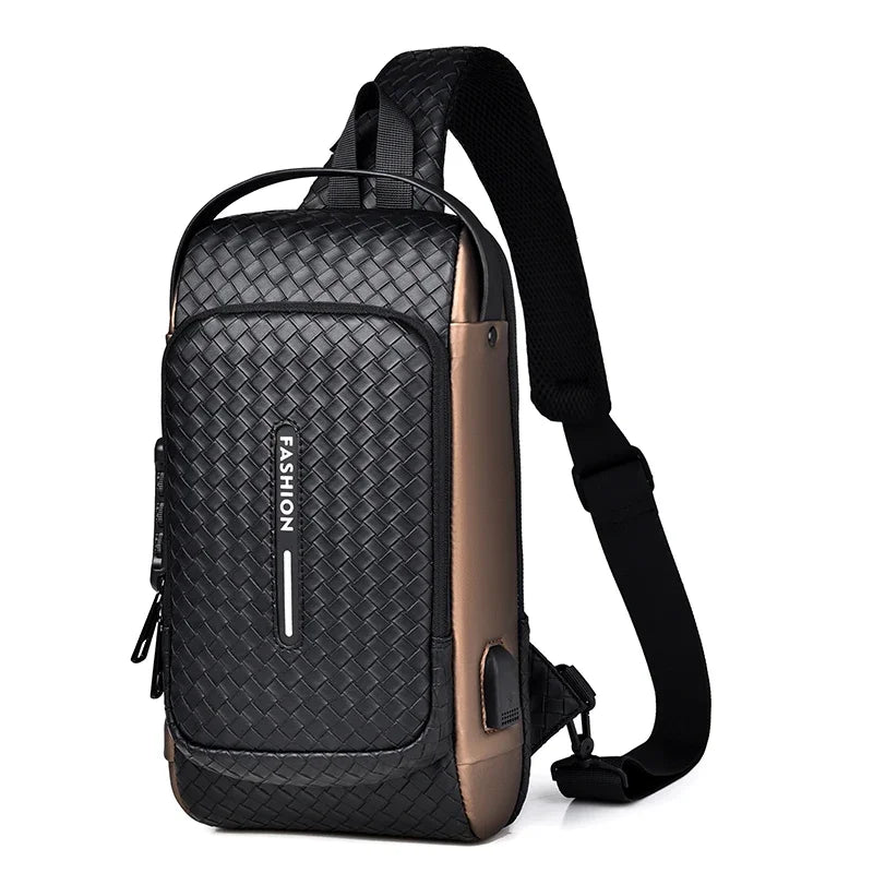 Stylish Anti-Theft Men's Chest Bag with USB Charging - Portable Crossbody Backpack for Outdoor Sports