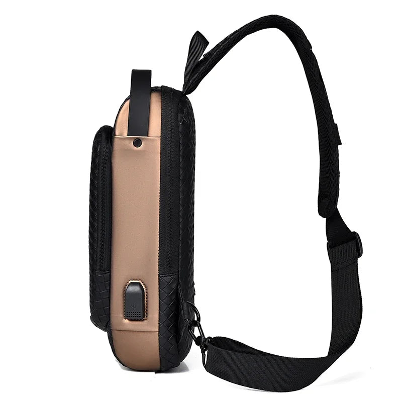 Stylish Anti-Theft Men's Chest Bag with USB Charging - Portable Crossbody Backpack for Outdoor Sports