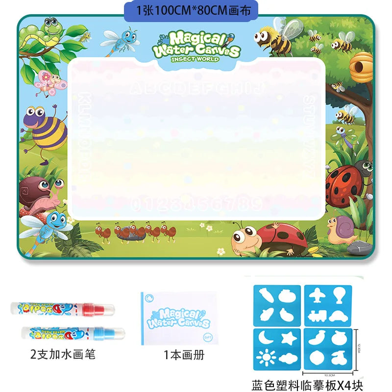 Oversized Magical Water Canvas Pens Montessori Toys Learning Blanket Writing Children Drawing Repeated Graffiti Painting Kid Toy