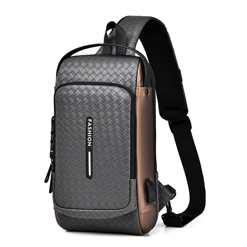 Stylish Anti-Theft Men's Chest Bag with USB Charging - Portable Crossbody Backpack for Outdoor Sports