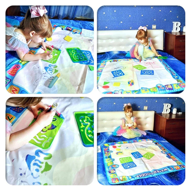 Oversized Magical Water Canvas Pens Montessori Toys Learning Blanket Writing Children Drawing Repeated Graffiti Painting Kid Toy