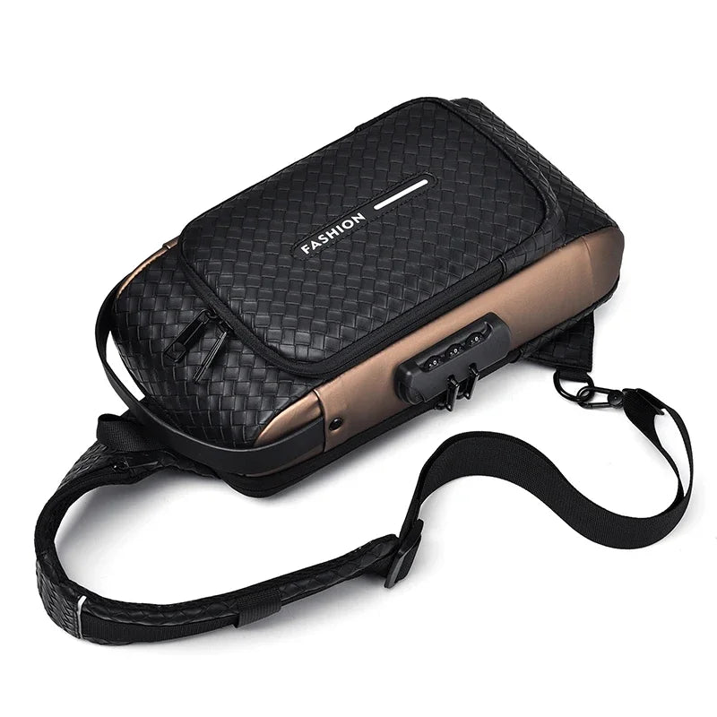 Stylish Anti-Theft Men's Chest Bag with USB Charging - Portable Crossbody Backpack for Outdoor Sports