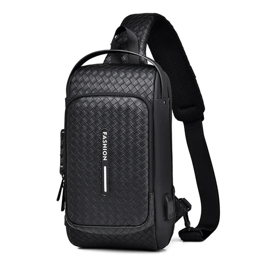 Stylish Anti-Theft Men's Chest Bag with USB Charging - Portable Crossbody Backpack for Outdoor Sports