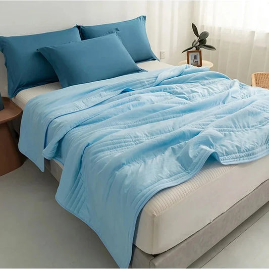 Cooling Blanket for Summer Air Condition Quilt Skin-Friendly Breathable Lightweight Blanket Washable Nap Blanket 여름이불 Crete Dete