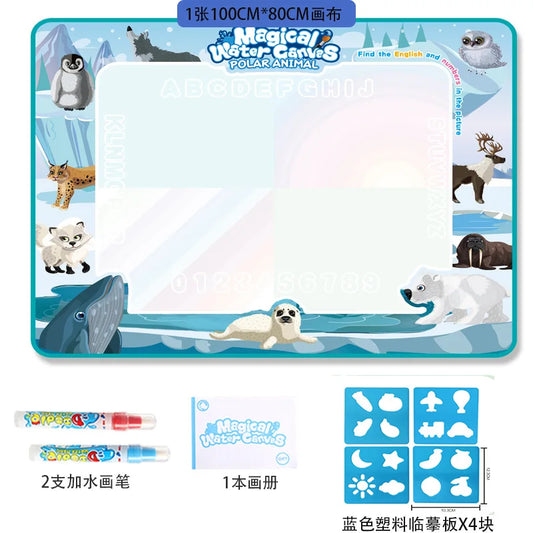 Oversized Magical Water Canvas Pens Montessori Toys Learning Blanket Writing Children Drawing Repeated Graffiti Painting Kid Toy
